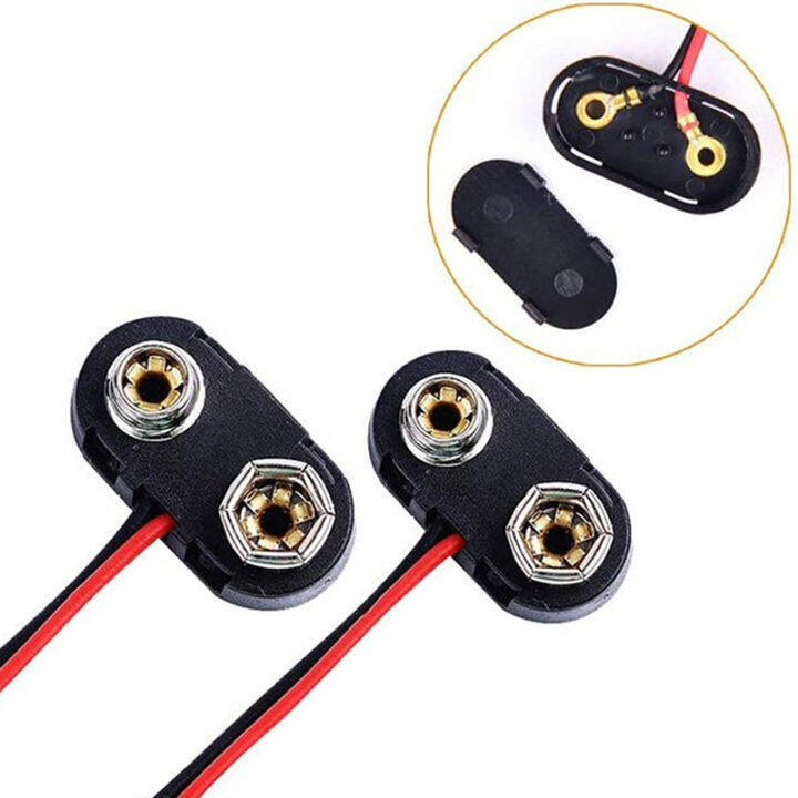 weijuzhun00 10PCS I / T Type 9V Battery Snap Connector Clip Lead Wires