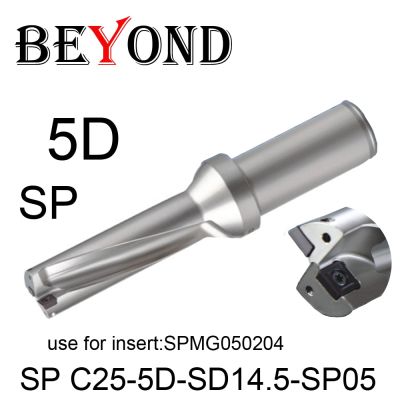 BEYOND ดอกสว่าน 5D 14.5 มม. SP C25-5D-SD14.5-SP05 U ใช้การเจาะ Insert SPMG SPMG050204 เครื่องมือแทรกคาร์ไบด์แบบถอดเปลี่ยนได้ CNC Lathe