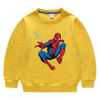 Spidermans Hooded เสื้อกันหนาว2-9ปีเสื้อกันหนาวสำหรับชายหญิงกีฬา100% ผ้าฝ้ายรอบคอ Boy S ฤดูใบไม้ผลิและฤดูใบไม้ร่วงเด็กเสื้อผ้าแขนยาว