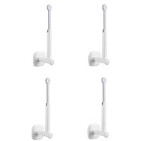 4PCS Adhesive Hooks Wall Hooks Multifunction Rotatable Paper Towel Holder Coat Hooks for Kitchen Bathroom