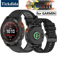 แถบซิลิโคนที่เข้ากันได้อย่างรวดเร็วสำหรับ Garmin Fenix 7 7X 6X 6 Pro 5 5X Plus Epix Pro 2 Tactix Bravo สายนาฬิกาสายรัดข้อมือ26มม. 22มม.