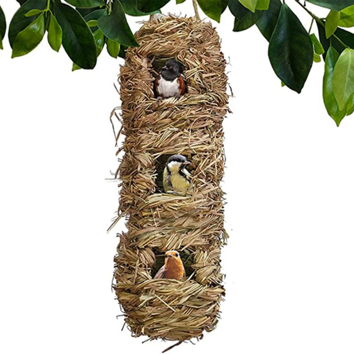anqian-hand-woven-hanging-parrot-outdoor-home-with-3-holes-garden-decor-hummingbird-house-bird-hut