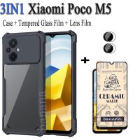 3in1สำหรับ M5 POCO กันกระแทกเคสโทรศัพท์ F4 M4 X4 PRO X4 GT X3 GT POCO C40ฟิล์มฝ้าเซรามิก + ฟิล์มเลนส์กล้องถ่ายรูป