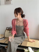 พร้อมส่ง! gingham minimal jumpsuit C3629 จั๊มสูทขายาว จั๊มสูทสายเดี่ยว jumpsuitสไตล์เกาหลี