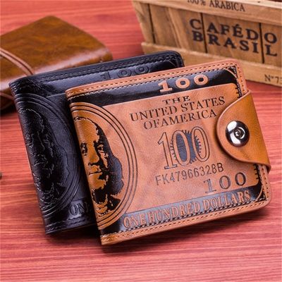 Leather Men Wallet 2023 Dollar Price Wallet Casual Clutch Money Purse Bag Credit Card Holder Fashion New billetera hombre