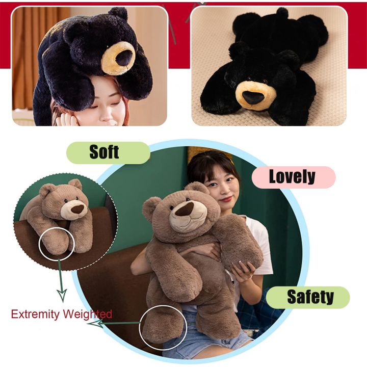 หมอนของเล่นตุ๊กตานุ่มๆหมอนน่ารักยัดนุ่นถ่วงน้ำหนักสำหรับเด็กกอดตุ๊กตาหมี