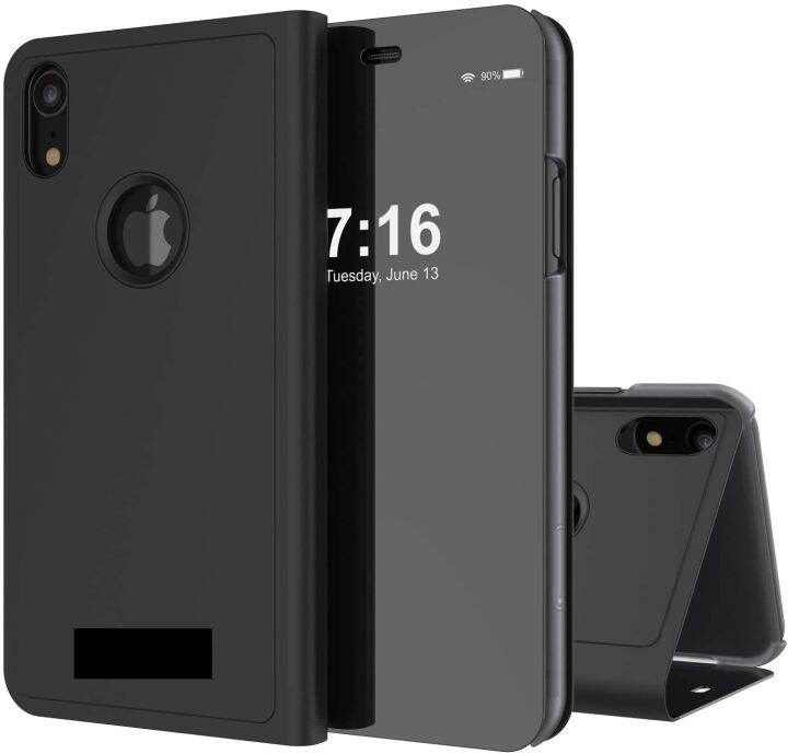 FLIP CASE MIRROR FOR IPHONE XR FLIP STAND / FLIP WALLET AUTOLOCK