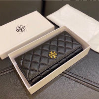 HOT”(บรรจุภัณฑ์กล่องของขวัญเดิม) Tory Burch∮ ใหม่กระเป๋าคลัทช์สุภาพสตรีที่เรียบง่ายยาวกระเป๋าสตางค์หนังที่มีคุณภาพสูงถุงบัตรพับกระเป๋าสตางค์19*9เซนติเมตร