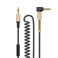 【DT】HOCO Aux Spring Cable with Microphone Gold-Plated 3.5mm Jack Male to Male 90 Degree Audio Cable Jack 3.5 for iPhone MP3 / MP4  hot