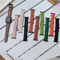 ✸✚ Lychee Leather Strap For Apple Watch Band 49MM 41MM 45MM 42 38 40 44 MM For iWatch Series 8 7 6 SE 5 4 3 2 Soft Bracelet Correa