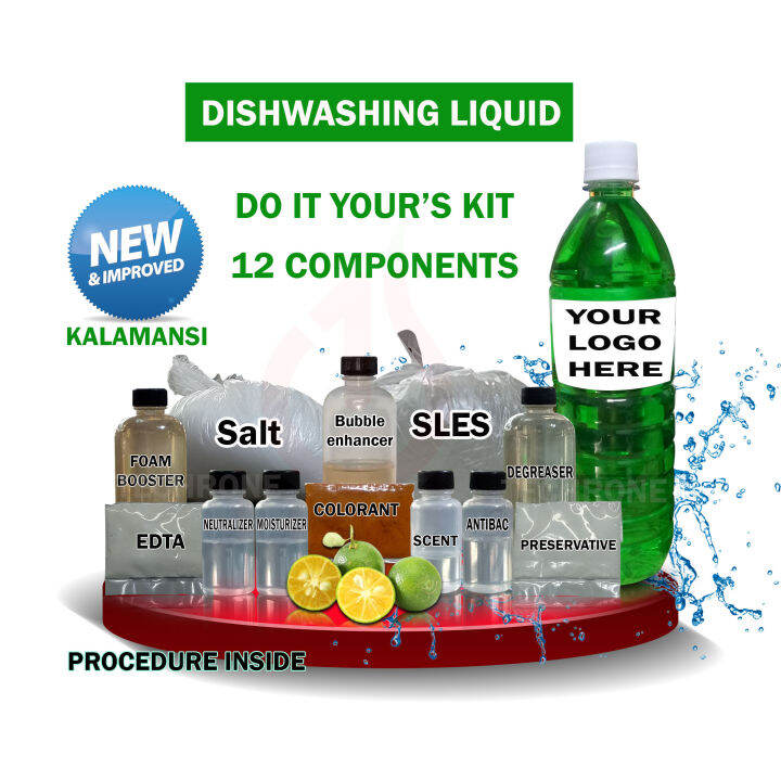12 components DISHWASHING LIQUID KIT KALAMANSI 16 to 17 Liters (Do it