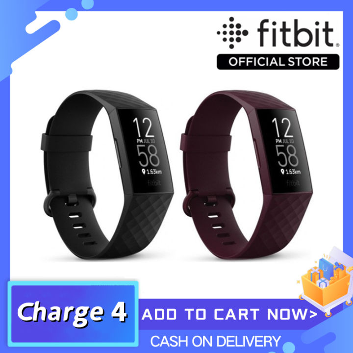 Fitbit Charge 4 Fitness and Activity Tracker with Built-in GPS, Heart Rate,  Sleep & Swim Tracking, Rosewood/Rosewood, One Size (S &L Bands Included)