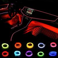 ✵✑℡ Car Interior Light Atmosphere Ambient Light Tube LED Strip Flexible Neon Lamp Glow String Light For Car Decoration interior part