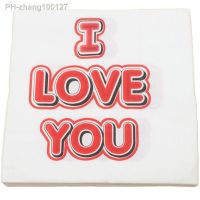 20pcs/Lot Decoupage I LOVE YOU Paper Napkin Wedding Valentine Day 39;s Party Vintage Tissue Home Table Elegant Towel Decor 33x33cm