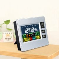 Digital Alarm Clock Desktop LCD Snooze Calendar Table Clock Electronic Thermometer Hygrometer Temperature Sensor Humidity Meter