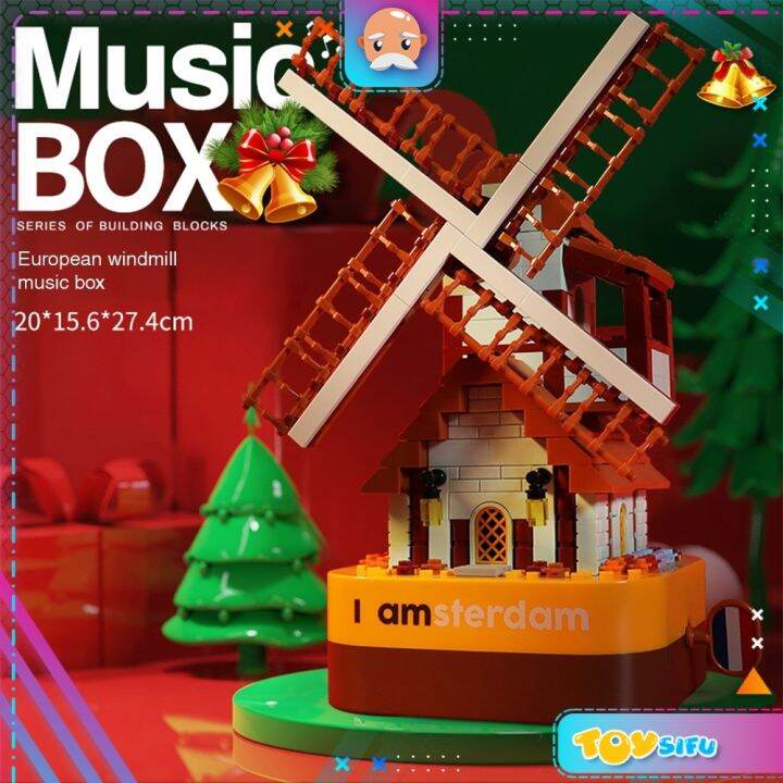 JAKI JK1203 European Windmill DIY Rotating Music Box 425+pcs Lazada