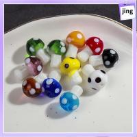 JING 100 PCS สีสันสดใส ลูกปัดทรงเห็ด กระจกสำหรับผู้หญิง เห็ดจากเห็ด เห็ดแก้วทำด้วยมือ ทำเครื่องประดับ DIY 10มม. 13มม. ลูกปัดแก้วลูกปัด กำไลข้อมือสร้อยข้อมือ