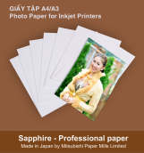 [FREESHIP] Giấy in ảnh Sapphire A4 CP6( 21x29,7cm) Chính hãng Nhật Bản cực bền màu 1 tập 20 tờ
