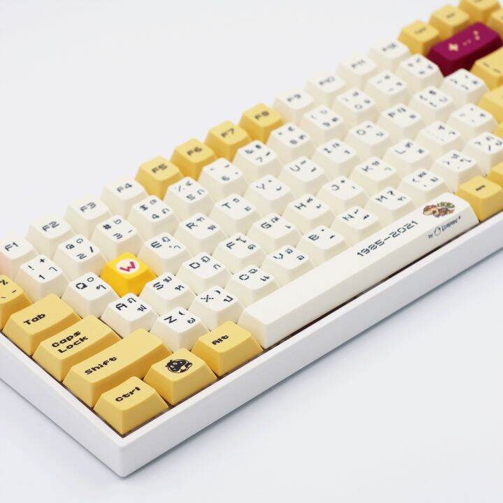 mario-keycaps-ปุ่มกดคีย์แคป-ภาษาไทย-ลาย-119-key-cherry-profile-pbt-ชนิด-diy-108-คีย์