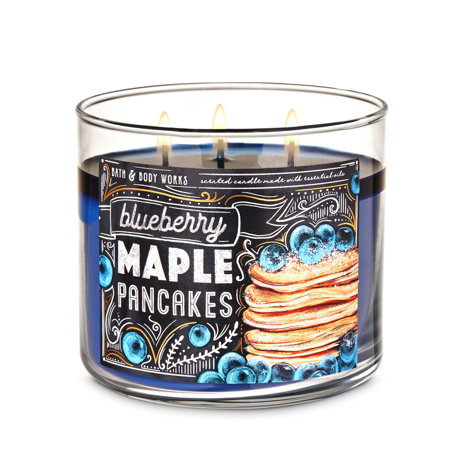 1 Bath & Body Works BLUEBERRY MAPLE PANCAKES Large 3-Wick Scented Candle 14.5 oz 