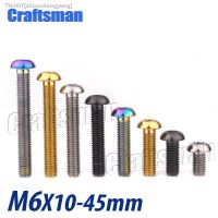 ☎◙▼ 1Pcs M6 Titanium Bolt M6X10 15 20 25 30 35 40 45mm Half Round Head Hexagon Screw for Motorcycle Car Aeromodelling Refit