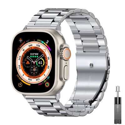 สแตนเลสไททาเนียมสายโลหะผสมสำหรับสายคาด Apple Watch Ultra 45มม. 44มม. 49มม. 41มม. 40มม. สายรัด Iwatch Series SE 3/4/5/6/7/8