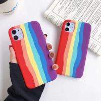 iphone เคสกำมะหยี่ สีรุ้ง ไอโฟน i5,i6,6s,6plus,6splus,i7,i8,7plus,8plus,X,Xs,XR,Xs max,iphone11 pro max iphone12 12mini 12Pro 12ProMax สายรุ้งไล่โทน