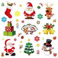 Christmas cartoon stickers Santa Claus noel snowman window decorations for home decor navidad 2022 Xmas natal New Year stickers