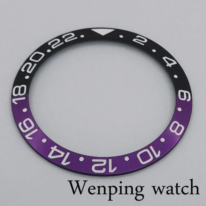 new-watch-parts-38mm-high-quality-black-purple-titanium-bezel-insert-for-40mm-watch-case-mens-watch-bezel