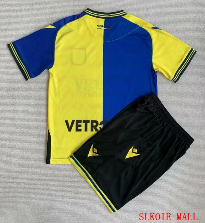 เสื้อเสื้อแข่งฟุตบอลคุณภาพแบบไทย23-24ชุดกางเกงขาสั้นของ-verona-เสื้อเจอร์ซีย์เตะฟุตบอลสำหรับเด็กและผู้ใหญ่