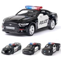 1/36 Diecast Alloy Police Car Models Challenger 2 Doors Opened With Pull Back Function Metal Sports Cars Model For Children Toys Die-Cast Vehicles