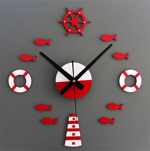 zsheng-นาฬิกาควอตซ์ห้องนั่งเล่นนาฬิกาติดผนัง-diy-ปลาเล็กหางเสือประภาคารนาฬิกา-diy-นอร์ดิกนาฬิกาแบบเงียบ