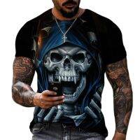 2023 Fashion Trend Horror Series Skull 3D Print Men T-shirts Summer O-Neck Loose Short Sleeve Breathable Oversized Tops Tees Children