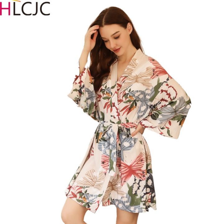 xiaoli-clothing-ชุดนอนใหม่สำหรับผู้หญิง-ชุดนอนผ้าฝ้ายเนื้อบางสำหรับฤดูใบไม้ผลิชุดนอนแขนยาวพิมพ์ลายดอกไม้