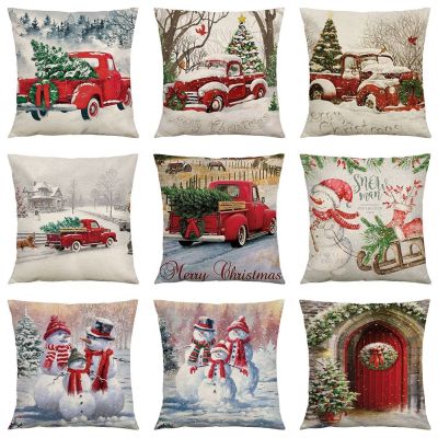 【CW】 Cushion Cover Ornaments Decoration Cristmas Pillowcase Noel Navidad New Year 2023