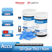 Sinocare Que Thử Đường Huyết Safe Accu 50 Que Thử Tặng Kèm 50 Kim