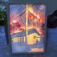 ₪❉ Colorful Art Luminous Led Painting Creative Gift Landscape Mix Lamp Bedroom Living Room Decorative Night Light
