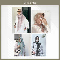 [MUSLEENA] MONOGRAMIC SCARF . มี 4 สี . ผ้าพันคอ ผ้าคลุมผม ลายโลโก้มัสลีนา เนื้อผ้าพรีเมี่ยม พิมพ์แบบปลอดสาร บรรจุในกล่องแข็ง พร้อมการ์ด 818