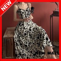 NEW MALL Slip Dresse rench R Dress New Suspender Floral Maxi Dress