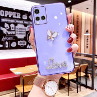 เคสสำหรับโทรศัพท์ VIVO Y33S Y21 Y21T Y21A Y21S T1X Y33T V21 5G ฝาหลังเคสนิ่มเคสกันกระแทกมือถือผีเสื้อมันวาวหรูหรา5G