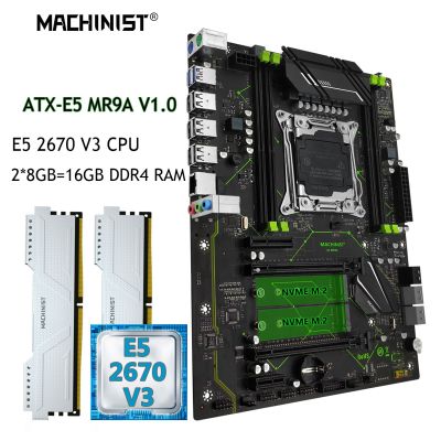 MACHINIST X99 Motherboard Combo Set LGA 2011-3 Kit Xeon E5 2670 V3 CPU Processor DDR4 16GB RAM 2*8g 2133MHz Memory NVME M.2 MR9A