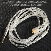 FAAEAL Replace Cable 3.5mm Siver Plated 5N OCC HIFI Earphone Cable For SE215 SE425 SE535 SE846 UE900 Wire Headphone Accessories