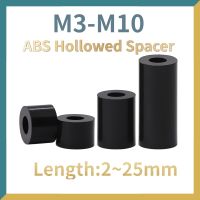 10/ 20/ 50pcs Black ABS Non-Threaded Hollowed Nylon Spacer Round Hollow Standoff Washer PCB Board Screw M3 M4 M5 M6 M8 M10