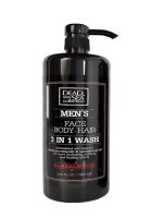 Dead Sea Collection Men’s Face Body Hair -3 in 1  Wash Sandalwood 33.8 FL.OZ / 1000 ML.