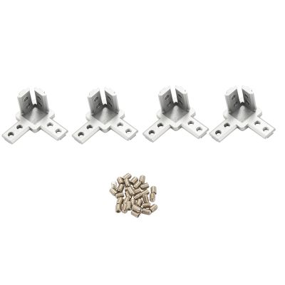 4-Pack 3030 Series 3-Way End Corner Bracket Connector,With Screws For Standard 8Mm T Slot Aluminum Extrusion Profile