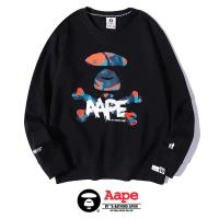 BAPE Ape Ape หัวลิงฤดูใบไม้ร่วงและฤดูหนาวลายพรางผ้าฝ้ายบริสุทธิ์หลวมบวกกำมะหยี่สำหรับทั้งหญิงและชายเข้ากับทุกชุดเทรนด์เสื้อกันหนาวคอกลม