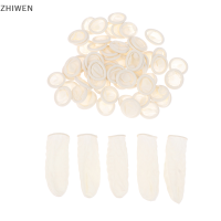 ZHIWEN ถุงมือที่ป้องกันปลายนิ้วแบบใช้แล้วทิ้ง100ชิ้นยางธรรมชาติกันลื่นกันไฟฟ้าสถิตถุงนิ้วมือยางปลายนิ้วทนทานเครื่องมือที่ทนทาน