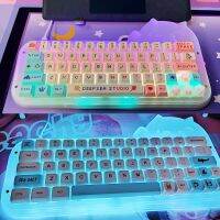 （Miss qis keycap）เอฟเฟกต์แสง RGB แบบถอดเปลี่ยนได้ USB-C เคส CatPCB น่ารักสำหรับแล็ปท็อป PCOffice