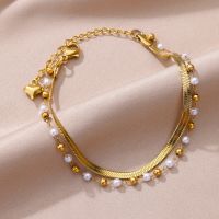 【CW】☼  Imitation Pearls Anklets for Gold Color Ankle on the Leg Chain Beach Accessories Jewelry