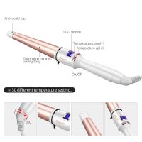 Ckeyin เซรามิกไฟฟ้าดัดผมปรับจอแสดงผลอุณหภูมิ LCD ครีมบำรุงผมเครื่องมือจัดแต่งทรงผมได้อย่างรวดเร็ว